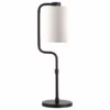 Henn&Hart 7" Blackened Bronze Metal/Fabric Table Lamp