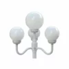 OUTDOOR LAMP COMPANY INC White 4 Globe European Lamp For Indoor & Outdoor Use, White Bulbs