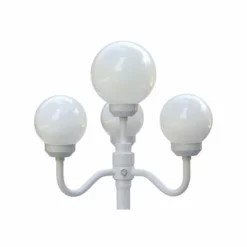 OUTDOOR LAMP COMPANY INC White 4 Globe European Lamp For Indoor & Outdoor Use, White Bulbs