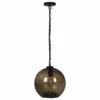 Casamotion Mini Pendant Light Handblown, Light Brown, 11", Black