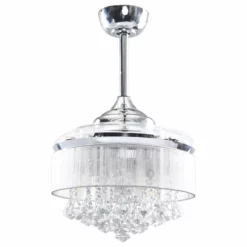 FLINT GARDEN INC 36 Inch Chrome Crystal Ceiling Fan With Remote, Retractable Blades -Ceiling Lighting Shop 56a145e60e2409f0 4967 w800 h800 b1 p0