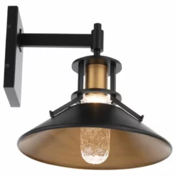 WAC Lighting Sleepless LED Indoor And Outdoor Wall Light 3000K, Black With Aged Brass, 15" -Ceiling Lighting Shop 56d11ece0ee75b25 1730 w800 h800 b1 p0