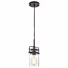 Edvivi Lighting 1-Light Oil Rubbed Bronze Pendant With Glass Jar Sconces