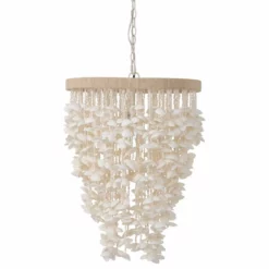 KOUBOO Cone Clamrose Seashell Chandelier, White