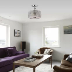 Greenville Signature Anchiaios 3-Light Semi Flush Mount Chrome