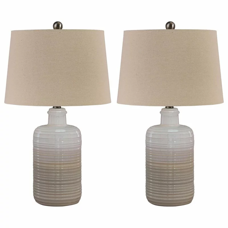 Ashley Furniture Industries Marnina Taupe 24" Ceramic Table Lamp Set Of 2 1 Ashley Furniture Industries Marnina Taupe 24" Ceramic Table Lamp Set Of 2