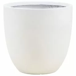 LuxenHome Round White Finish Planter (Medium)