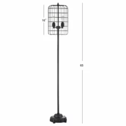 JONATHAN Y Odette 65" Industrial Metal Floor Lamp, Black And Silver -Ceiling Lighting Shop 589107be0f763160 5907 w800 h800 b1 p0