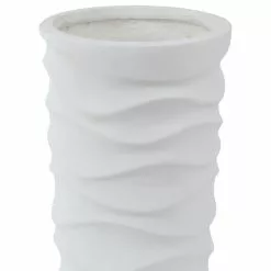LuxenHome 2-Piece White Finish Tall Wavy MgO Planters -Ceiling Lighting Shop 589125500e62c33d 0896 w800 h800 b1 p0