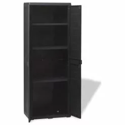 Vida XL International B.V. VidaXL Garden Storage Cabinet With 3 Shelves Black 25.6"x15"x67.3" Locker -Ceiling Lighting Shop 59813fef0f5f0b43 1763 w800 h800 b1 p0