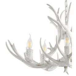 JONATHAN Y Eldora 30" Adjustable Resin Antler 5-Light Led Chandelier, White -Ceiling Lighting Shop 5ac15fa20387c2dc 4124 w800 h800 b1 p0