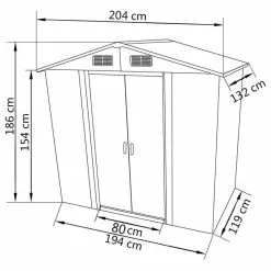 Vida XL International B.V. VidaXL Garden Storage Shed Green 80.3"x52"x73.2" Garage Tool Storage House -Ceiling Lighting Shop 5b21dc760ea133f4 1687 w800 h800 b1 p0