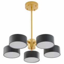 Design Living Gold Frame Flushmount Light Fixture, Black Shades, White Shade Cover -Ceiling Lighting Shop 5b81730101bb909f 2804 w800 h800 b1 p0