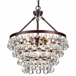 Edvivi Lighting Clarus 5-Light Antique Copper Finish Four Tier Crystal Chandelier Glam Lighting