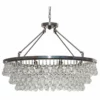 Lightupmyhome Celeste 32" Glass Drop Chandelier, Brushed Nickel,Hanging Or Flush