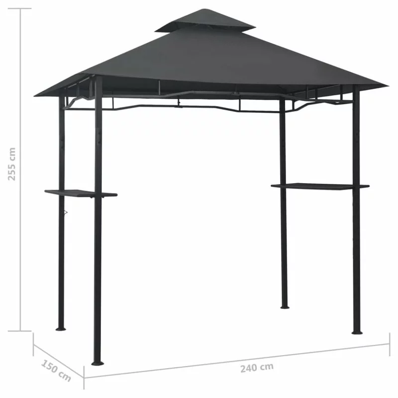 Vida XL International B.V. VidaXL BBQ Gazebo Anthracite Steel Outdoor Canopy Shelter Party Tent Marquee 7 Vida XL International B.V. VidaXL BBQ Gazebo Anthracite Steel Outdoor Canopy Shelter Party Tent Marquee - Image 7