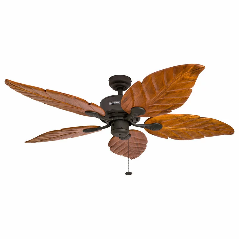 Honeywell Ceiling Fans Honeywell Sabal Palm Bronze Ceiling Fan With Light, Carved Wood Blades, Bronze 8 Honeywell Ceiling Fans Honeywell Sabal Palm Bronze Ceiling Fan With Light, Carved Wood Blades, Bronze - Image 8