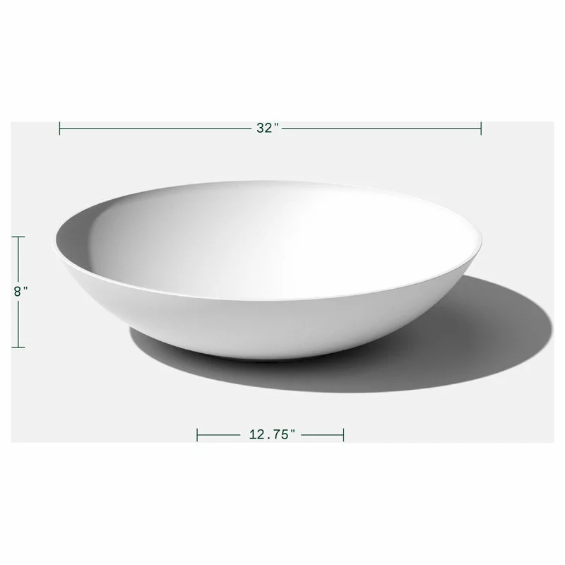 Veradek Lane Round Planter Bowl, White, 32" 2 Veradek Lane Round Planter Bowl, White, 32" - Image 2