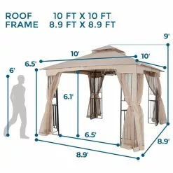 HIO 10 Ft. X 10 Ft. Soft Top Outdoor Patio Gazebo With Netting And Shelves -Ceiling Lighting Shop 5d51816f01761100 7806 w800 h800 b1 p0