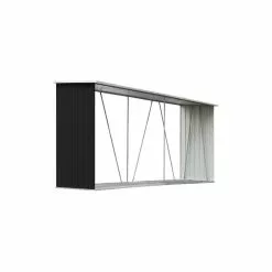 Vida XL International B.V. VidaXL Garden Log Storage Shed Galvanized Steel 129.9" Anthracite Firewood