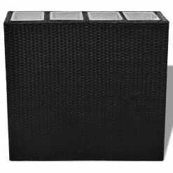 Vida XL International B.V. VidaXL Garden Raised Bed With 4 Pots Poly Rattan Black Lawn Flower Container -Ceiling Lighting Shop 5da1cd860a37b448 4877 w800 h800 b1 p0
