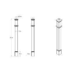 New England Arbors 6"x6"x74" Charleston Composite Lamp Post -Ceiling Lighting Shop 5ee161770553f6cd 2266 w800 h800 b1 p0