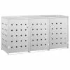 Vida XL International B.V. VidaXL Triple Wheelie Bin Shed 63.4 Gal Stainless Steel Garbage Bin Cover Box