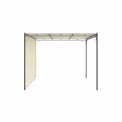 Vida XL International B.V. VidaXL Garden Gazebo With Side Curtain 118.1"x118.1"x88.6" Cream Sunshade -Ceiling Lighting Shop 5ee1cd1803934dfc 2952 w800 h800 b1 p0