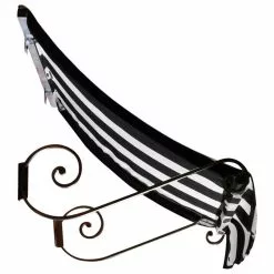 Awntech Corporation 6' Charleston Window Awning, 31" Hx24" D, Black And White