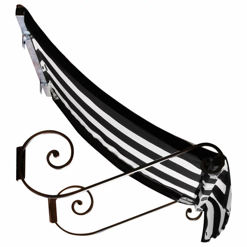 Awntech Corporation 6' Charleston Window Awning, 31" Hx24" D, Black And White 1 Awntech Corporation 6' Charleston Window Awning, 31" Hx24" D, Black And White