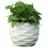 LuxenHome White Wavy Design Planter Large