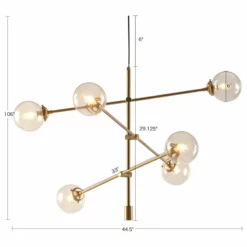 Olliix INK+IVY Cyrus 6-Globe Light Architectural Metal Chandelier, Gold -Ceiling Lighting Shop 60917e0201b00c4d 5191 w800 h800 b1 p0