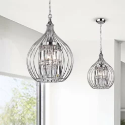 Greenville Signature Acatia 3-Light Chrome Foyer Pendant