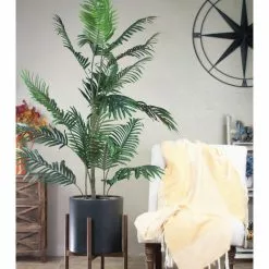 UPshining Ceramic Pot Mid Century Planter 13" Black +Round Plant Stand Set Dark Walnut -Ceiling Lighting Shop 62016ea70c87c4fb 7440 w800 h800 b0 p0