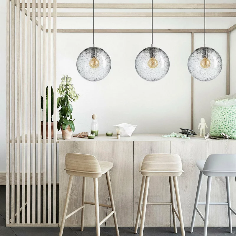 Casamotion Mini Pendant Light Handblown, Clear, 10, Brushed Nickel 2 Casamotion Mini Pendant Light Handblown, Clear, 10, Brushed Nickel - Image 2