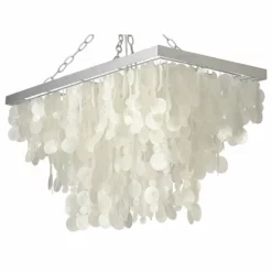 KOUBOO Rectangular Rain Drop Capiz Seashell Chandelier, Natural White -Ceiling Lighting Shop 6221aded040a009d 5809 w800 h800 b1 p0