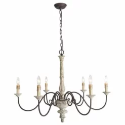 LNC Lighting LNC 6-Light French Country And Farmhouse Candle Rustic Chandelier Lighting