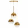Forte Lighting, Inc. 3-LT 8" Gold Glass Pendant, Soft Gold