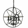 Edvivi Lighting Dover 5-Light Antique Bronze Vintage Globe Cage Chandelier, 16" Farmhouse