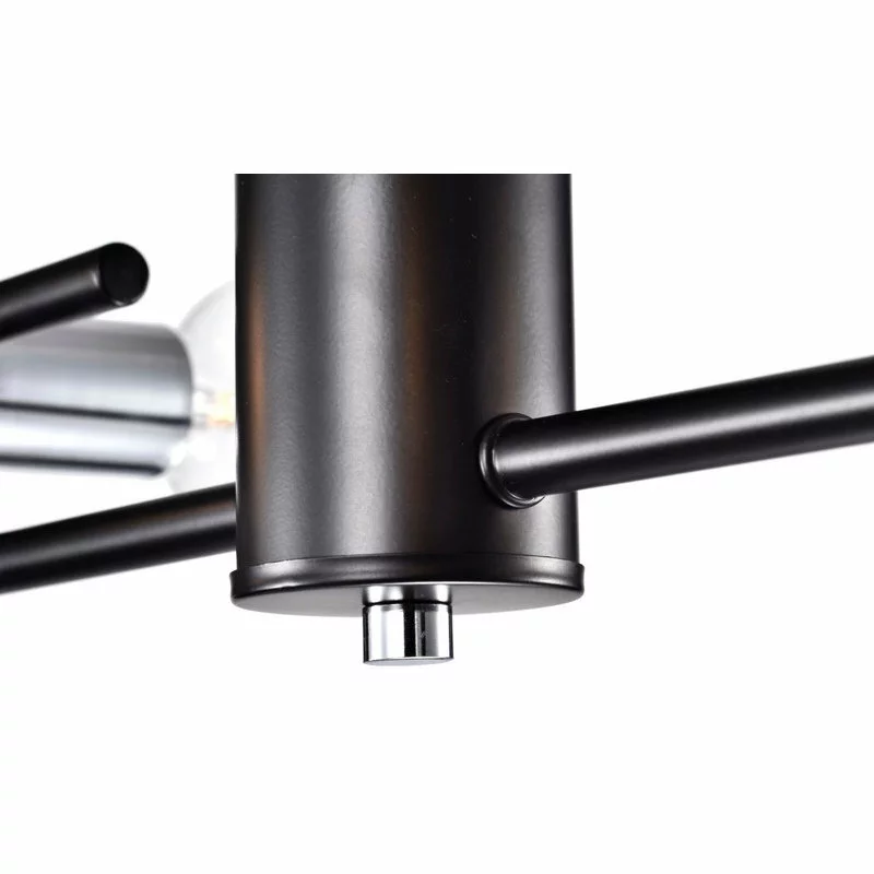 Edvivi Lighting 8-Light Black And Chrome Exposed Bulb Linear Chandelier 4 Edvivi Lighting 8-Light Black And Chrome Exposed Bulb Linear Chandelier - Image 4