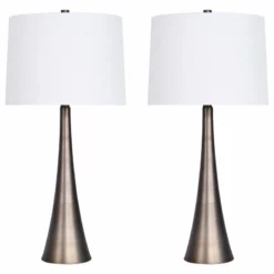Lumisource 29.5" Matte Golden Bronze Tapered Table Lamp, Set Of 2