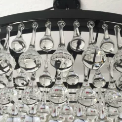 Lightupmyhome Celeste 32" Glass Drop Chandelier, Hanging Or Flush Mount, Black -Ceiling Lighting Shop 64416a0602e4041f 5987 w800 h800 b0 p0