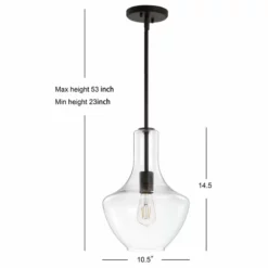 JONATHAN Y Watts 10.5" Glass, Metal LED Pendant, Oil Rubbed Bronze/Clear, Width: 10.5" 21 JONATHAN Y Watts 10.5" Glass, Metal LED Pendant, Oil Rubbed Bronze/Clear, Width: 10.5" -Ceiling Lighting Shop 64b1cc380f7632c0 1443 w800 h800 b1 p0