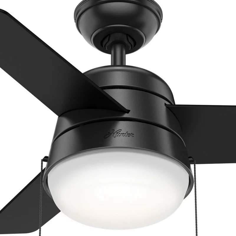 Hunter Fan Company 36" Aker Matte Black Ceiling Fan With Light 9 Hunter Fan Company 36" Aker Matte Black Ceiling Fan With Light - Image 9