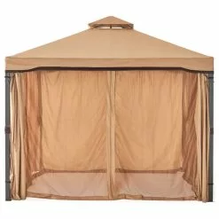 GDFStudio GDF Studio Sonoma Outdoor Gazebo Canopy With Net Drapery, Light Brown 14 GDFStudio GDF Studio Sonoma Outdoor Gazebo Canopy With Net Drapery, Light Brown -Ceiling Lighting Shop 64f1eae102319c5f 8202 w800 h800 b1 p0