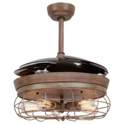 FLINT GARDEN INC Industrial Metal 5-Light Chandelier Ceiling Fan With Remote