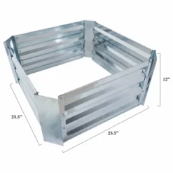 Pure Garden Raised Garden Bed Kit With Adjustable Galvanized Iron 23.5"Lx23.5"Wx12"H -Ceiling Lighting Shop 6531c5eb099df412 3867 w800 h800 b1 p0