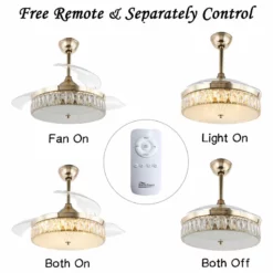 Bella Depot Decorative Gold Drum Ceiling Fan With Light And Remote, Foldable Blade, French Gold, Neutral White (4000k) -Ceiling Lighting Shop 66a144990396ecba 3427 w800 h800 b1 p0