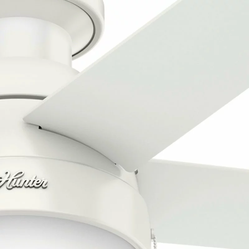Hunter Fan Company 46" Anslee Low Profile Ceiling Fan With Light, Fresh White 9 Hunter Fan Company 46" Anslee Low Profile Ceiling Fan With Light, Fresh White - Image 9