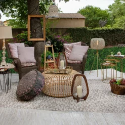 Sagebrook Home 11" Dotted Planter With Wood Stand, Blue -Ceiling Lighting Shop 67616092023168ad 5591 w800 h800 b0 p0